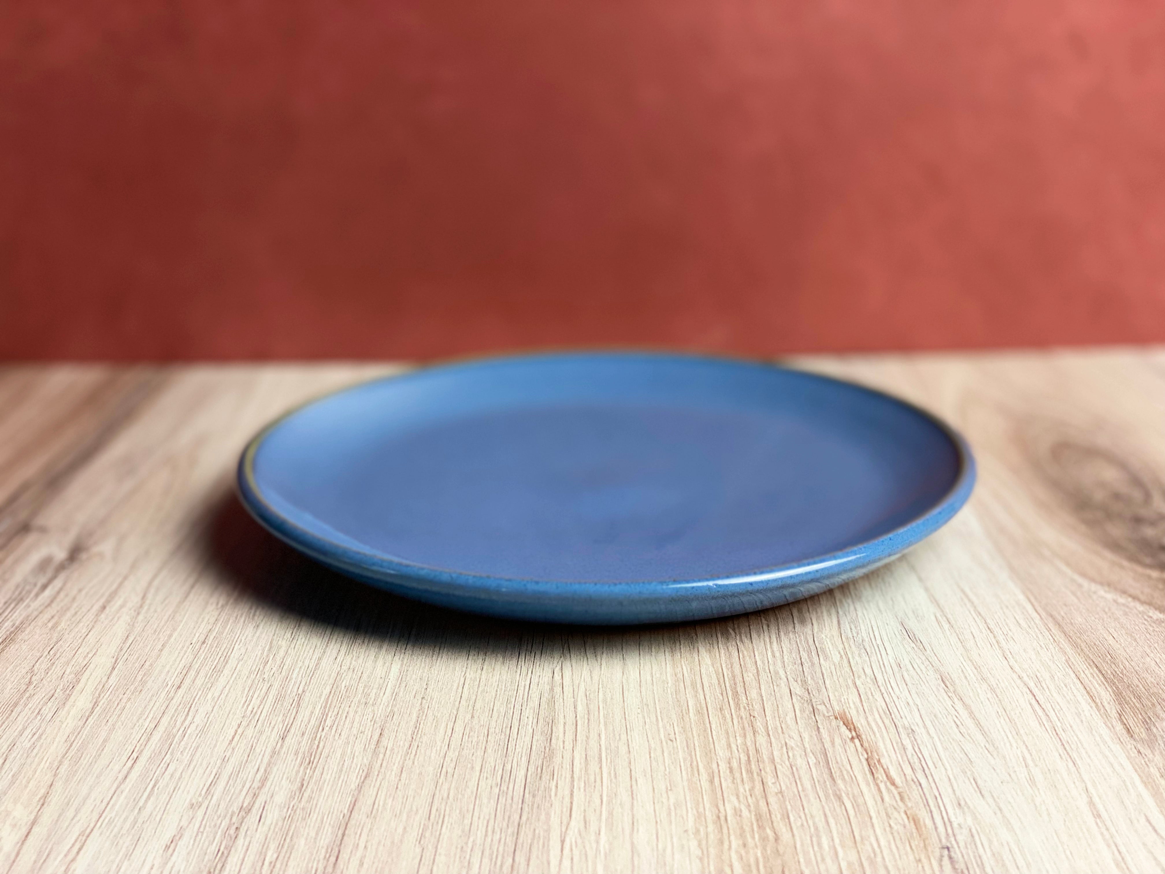 Set of 4 Blue Salad Plates
